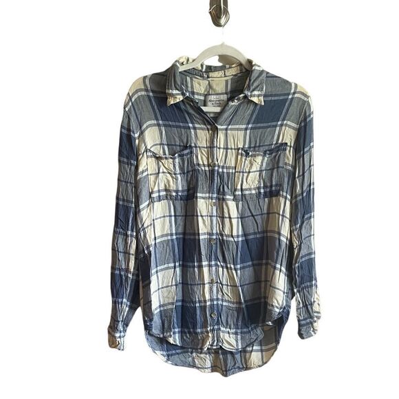Abercrombie & Fitch blue plaid womens shirt - Picture 1 of 11